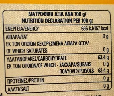 Lista de ingredientes del producto Tropical Orbit,  Wrigley's 