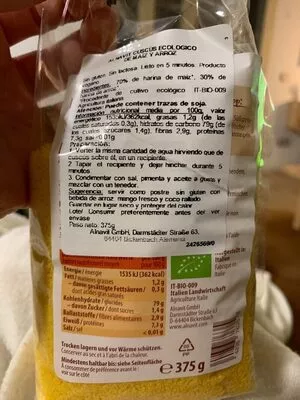 Lista de ingredientes del producto  Alnavit 375 g