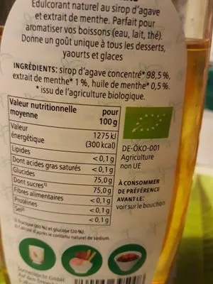 Lista de ingredientes del producto Sirop de menthe  