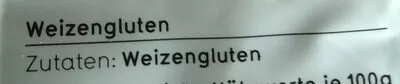 Lista de ingredientes del producto Seitan-Basis rein pflanzlich Veganz 250 g