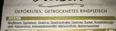 Lista de ingredientes del producto Edeka Bündnerfleisch Edeka 