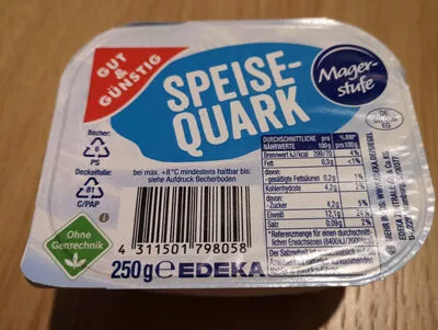 Lista de ingredientes del producto Speisequark Magerstufe Gut und Günstig 250g