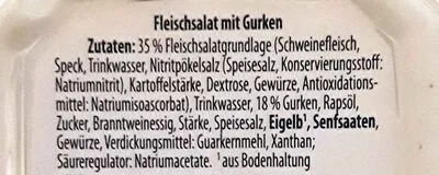 Lista de ingredientes del producto Fleischsalat mit Gurke tip 400g