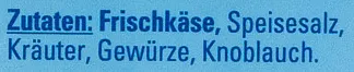 Lista de ingredientes del producto Frischkäse Kräuter K-Classic 200 g