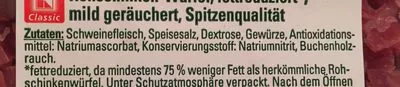 Lista de ingredientes del producto Rohschinken-Würfel K-Classic 150 g