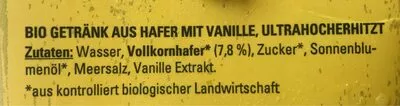 Lista de ingredientes del producto Bio haffer drink Kaufland 1 l