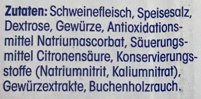 Lista de ingredientes del producto Delikatess Leicht-Rohschinken ja!, Rewe 150g