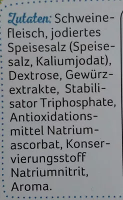 Lista de ingredientes del producto Kochschinken hauchzart REWE Beste Wahl 120 g