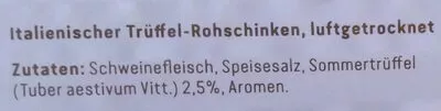 Lista de ingredientes del producto Trüffel Rohschinken Rewe, Fratelli Beretta 90 gr