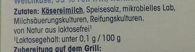 Lista de ingredientes del producto Cremiger Grill-Käse ja!, Rewe 200 g