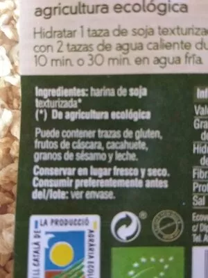 Lista de ingredientes del producto   250 g