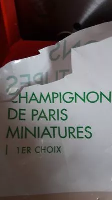 Lista de ingredientes del producto Champignons de Paris miniatures  