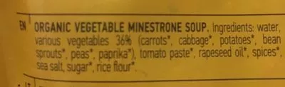 Lista de ingredientes del producto Minestrone Soup Auga 400 g