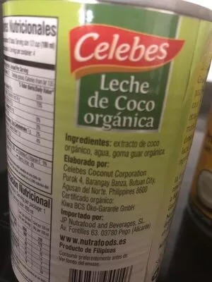 Lista de ingredientes del producto Leche de coco celebes 