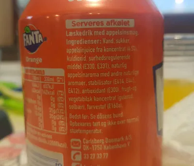 Lista de ingredientes del producto Fanta Orange Fanta 330ml