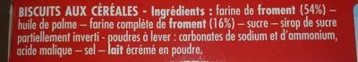 Lista de ingredientes del producto Mcvities McVitie's 176 g