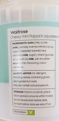 Lista de ingredientes del producto Mini Flapjack Bites Waitrose 