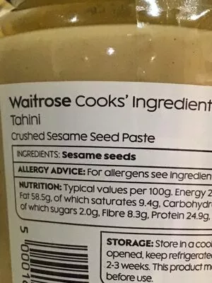 Lista de ingredientes del producto  Waitrose 300 g