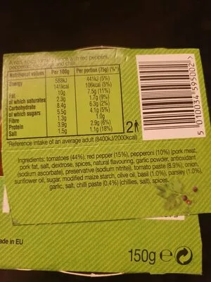 Lista de ingredientes del producto dolmio sauce  