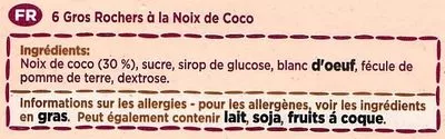 Lista de ingredientes del producto 6 Large Choc Macaroons Mrs Crimble's 195 g