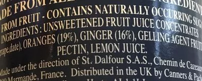 Lista de ingredientes del producto St Dalfour Orange & Ginger Spread st. dalfour 