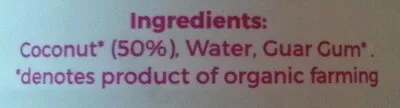 Lista de ingredientes del producto Coconut milk Suma 400 ml