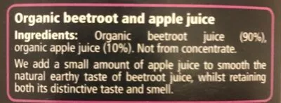 Lista de ingredientes del producto Beet It Organic Beetroot Juice 1 Litre James White 1 litre