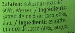 Lista de ingredientes del producto Lait de coco Thai Kitchen 250 ml