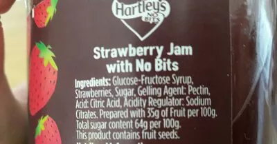 Lista de ingredientes del producto Hartleys Family Strawberry Jam 454G Hartleys 