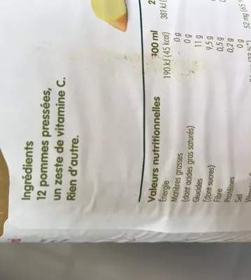 Lista de ingredientes del producto Innocent Innocent 1,35 L