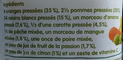 Lista de ingredientes del producto Jus Tutti Frutti Innocent 900 ml