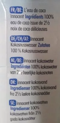 Lista de ingredientes del producto Coconut water Innocent 500ml