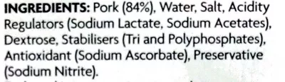 Lista de ingredientes del producto 10 slices Cooked Ham Asda 125g