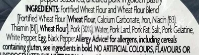 Lista de ingredientes del producto Melton Mowbray Pork Pie Asda 295g