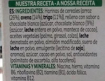 Lista de ingredientes del producto Krave White Choco 375 gr Kellogg’s 375 g