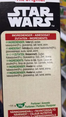 Lista de ingredientes del producto Star Wars  Kellogg's 350 g