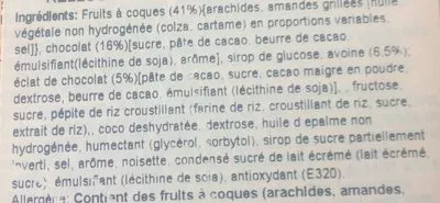 Lista de ingredientes del producto Barrette Mandorle Ciocc. gr. 128 Kellogg's 4 x 32 g