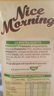 Lista de ingredientes del producto Nice morning Kellogg's 375 g