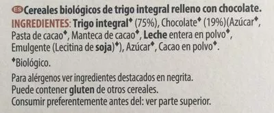 Lista de ingredientes del producto Cereali integrali choco Kellogg's 300 g