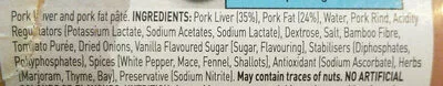 Lista de ingredientes del producto Pâté Asda smart price, Asda 150 g