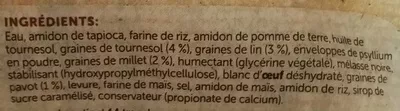 Lista de ingredientes del producto Pain aux céréales tranché sans gluten Genius 400 g