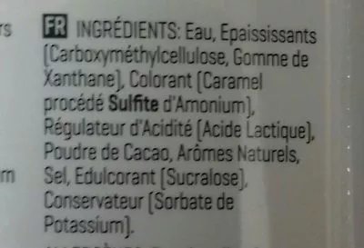 Lista de ingredientes del producto SUGAR-FREE SYRUP Myprotein 400 ml ℮