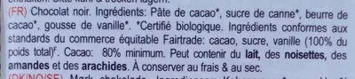 Lista de ingredientes del producto Panama 80% single origin dark chocolate Chocolate and Love 80 g