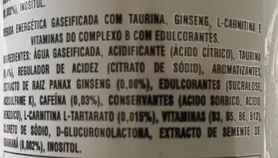 Lista de ingredientes del producto Monster Energy Ultra Monster Energy 