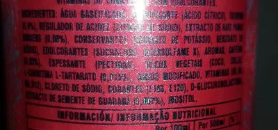 Lista de ingredientes del producto Monster Ultra Red Zero Monster Energy 