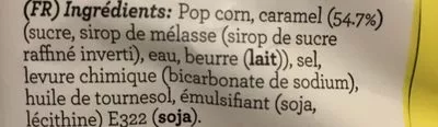 Lista de ingredientes del producto Pop corn au caramel salé Pop Notch, Pop Notchq 