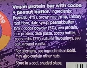 Lista de ingredientes del producto Natural protein bar  