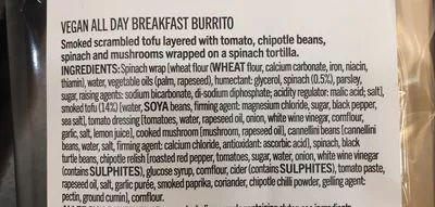 Lista de ingredientes del producto Vegan all day breakfast burrito  