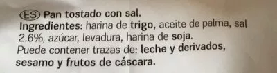 Lista de ingredientes del producto Pan para dipear y untar Hacendado 