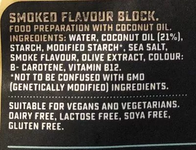 Lista de ingredientes del producto Block - smoked flavour Violife 